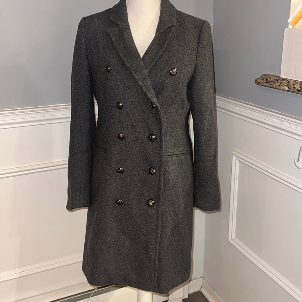 Banana Republic Grey Wool Blend Pea Coat